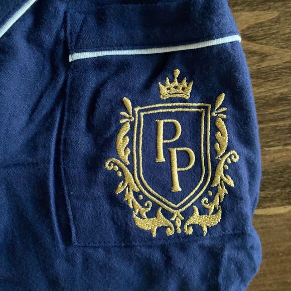 NWT Posh Peanut Navy Flannelette Luxe Pajama Set Women's Medium - Picture 5 of 11